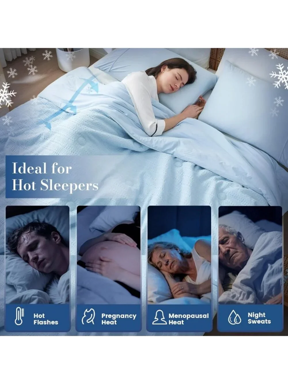 Queen Size Waffle Cooling Comforter Blanket for Hot Sleepers - Soft & Breathable